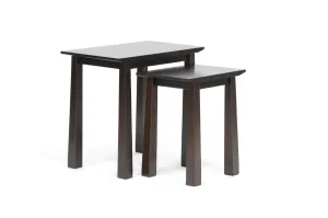 Baxton Studio Havana Brown Wood Nesting Table Set